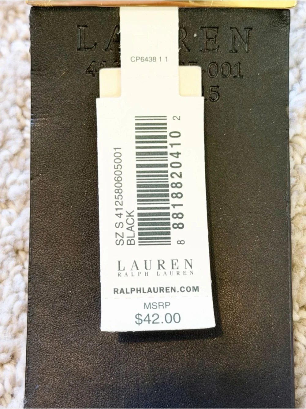 Lauren Ralph Lauren Black Belt Sz S Statement Classic Modern Gold Evening Career